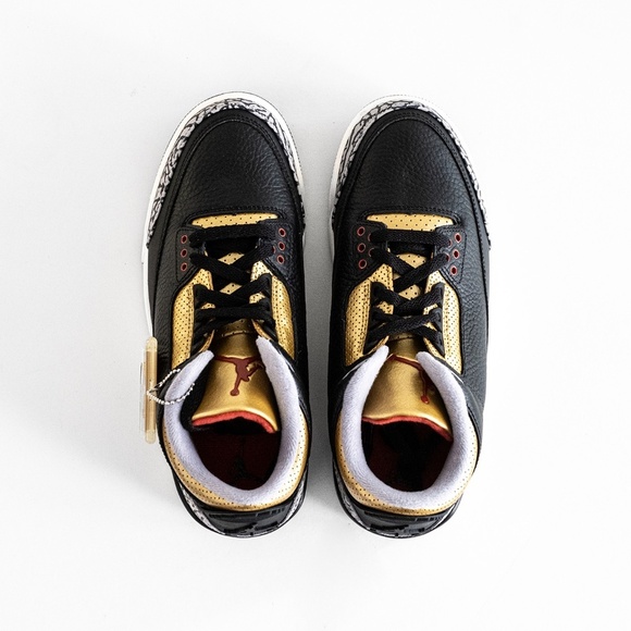 [CK9246-067] Air Jordan 3 Retro Mid Black Gold Cement Women's Size 9 W / 7.5 M - Picture 15 of 16